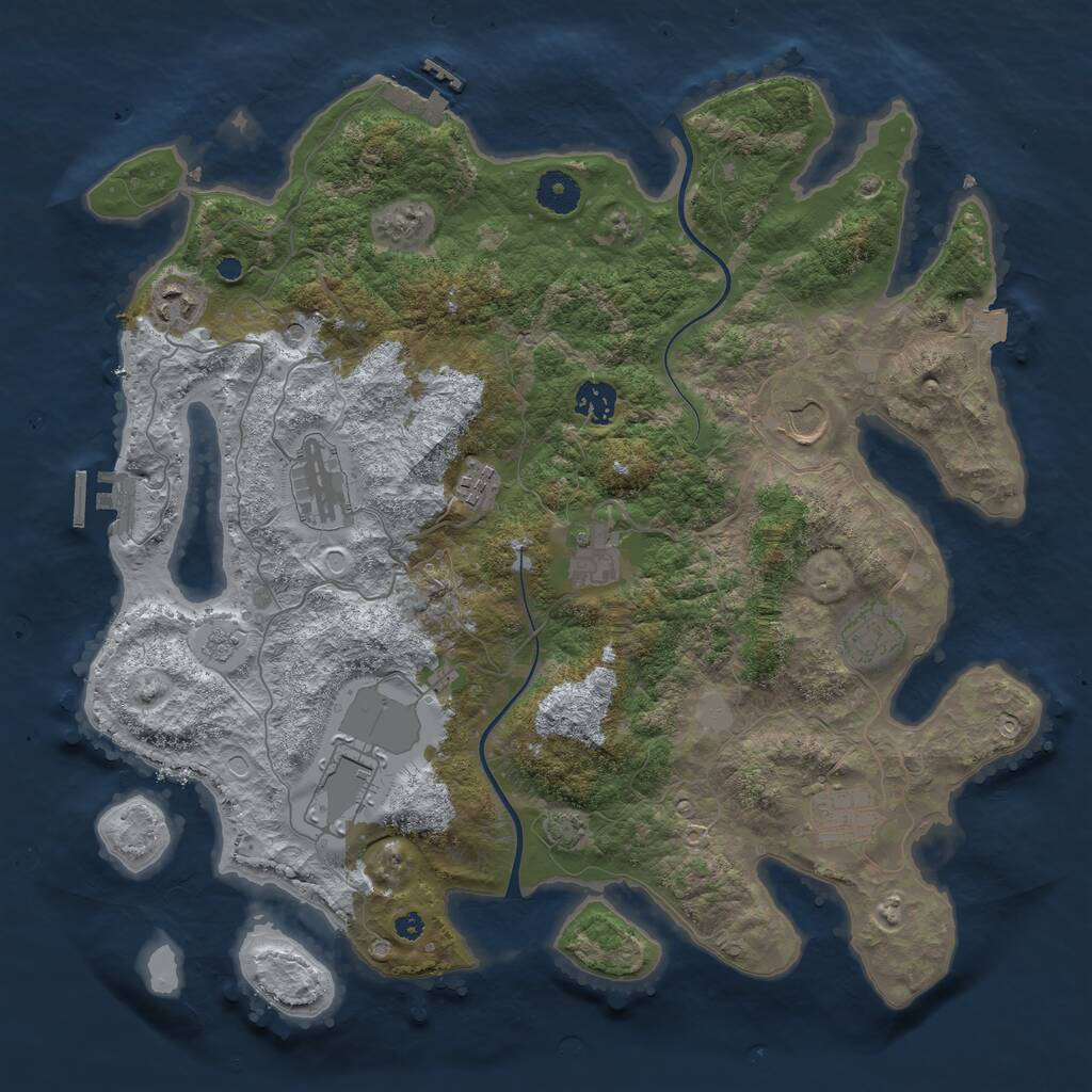 Rust Map: Procedural Map, Size: 3850, Seed: 5315296, 15 Monuments