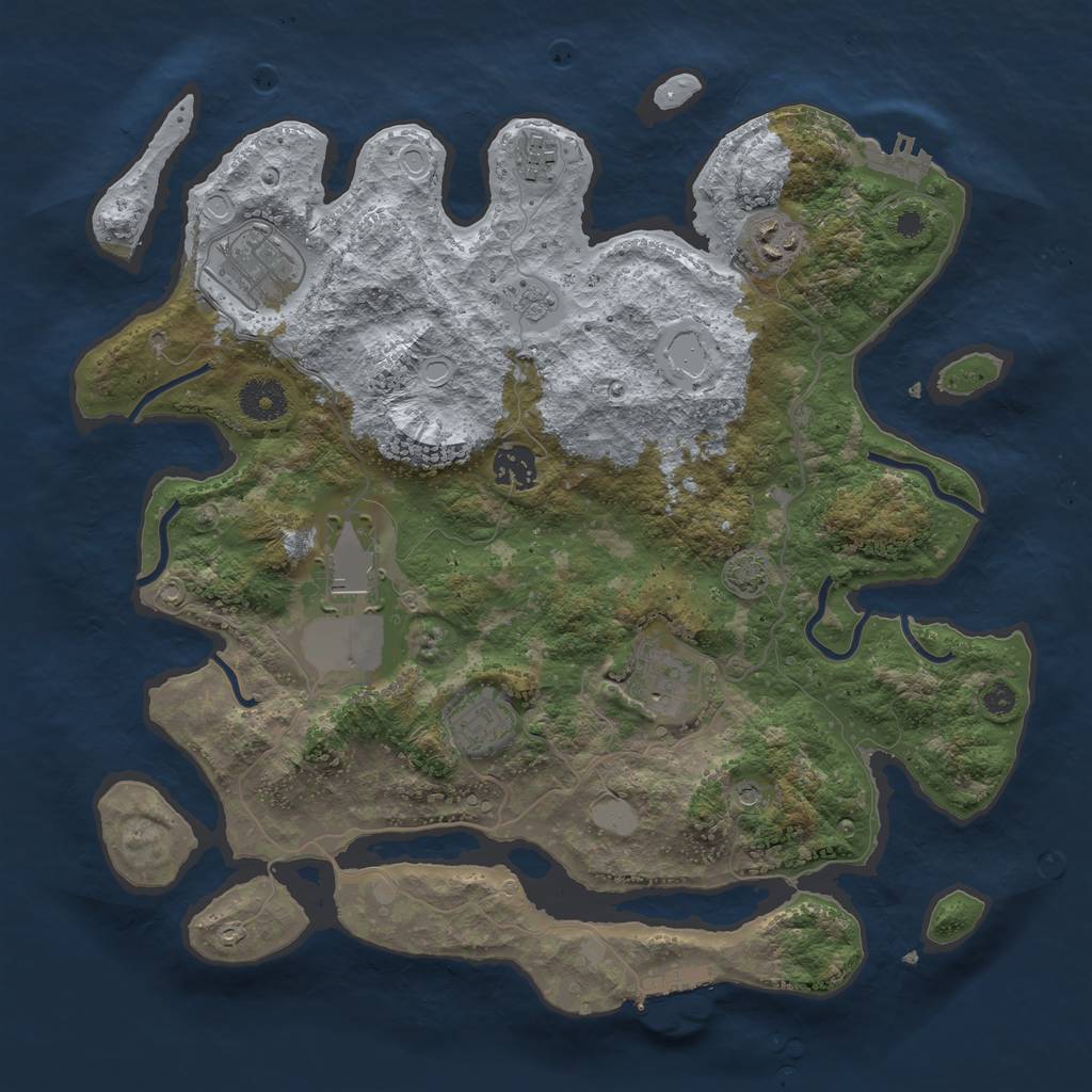 Rust Map: Procedural Map, Size: 3600, Seed: 81963462, 15 Monuments