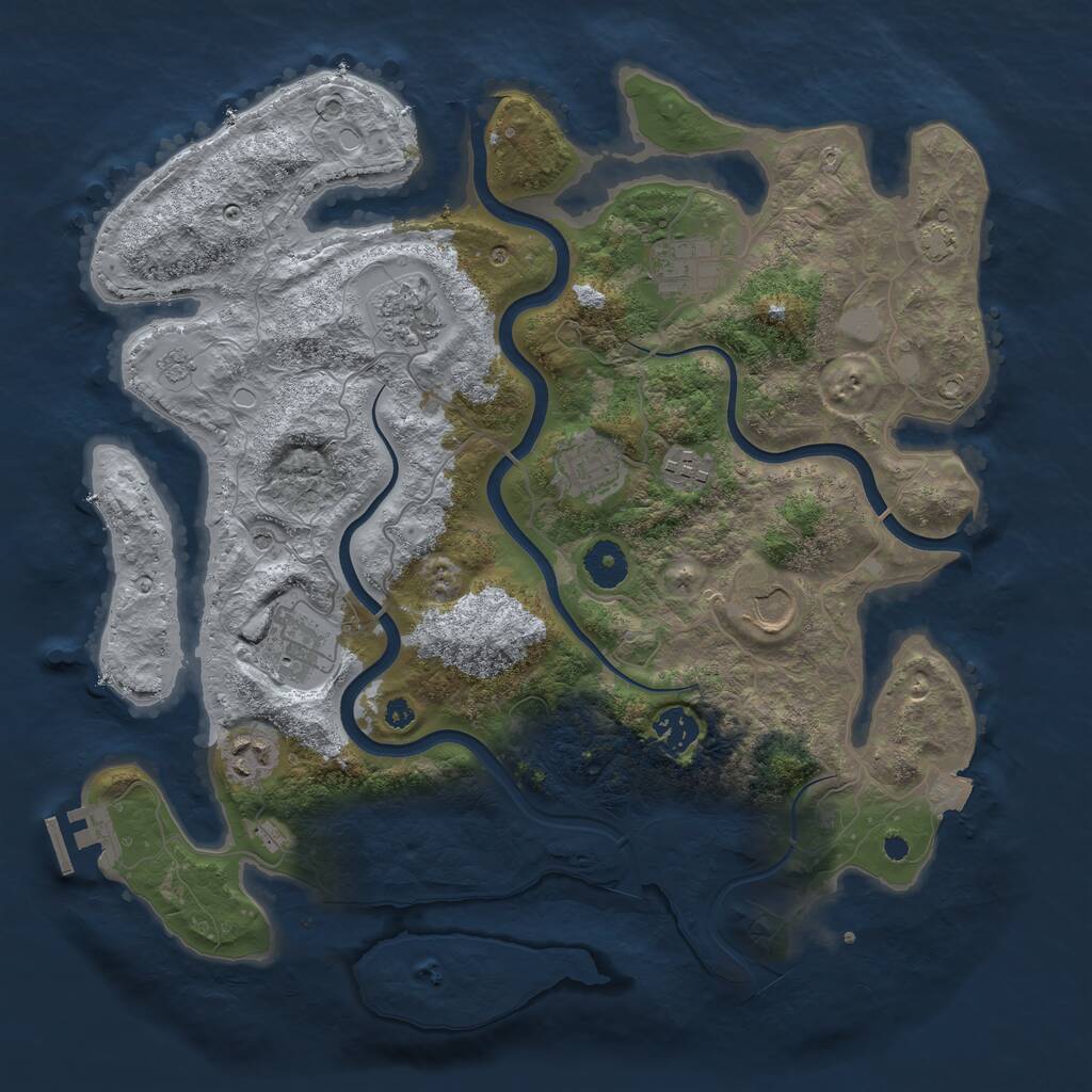 Rust Map: Procedural Map, Size: 3700, Seed: 1566219785, 13 Monuments