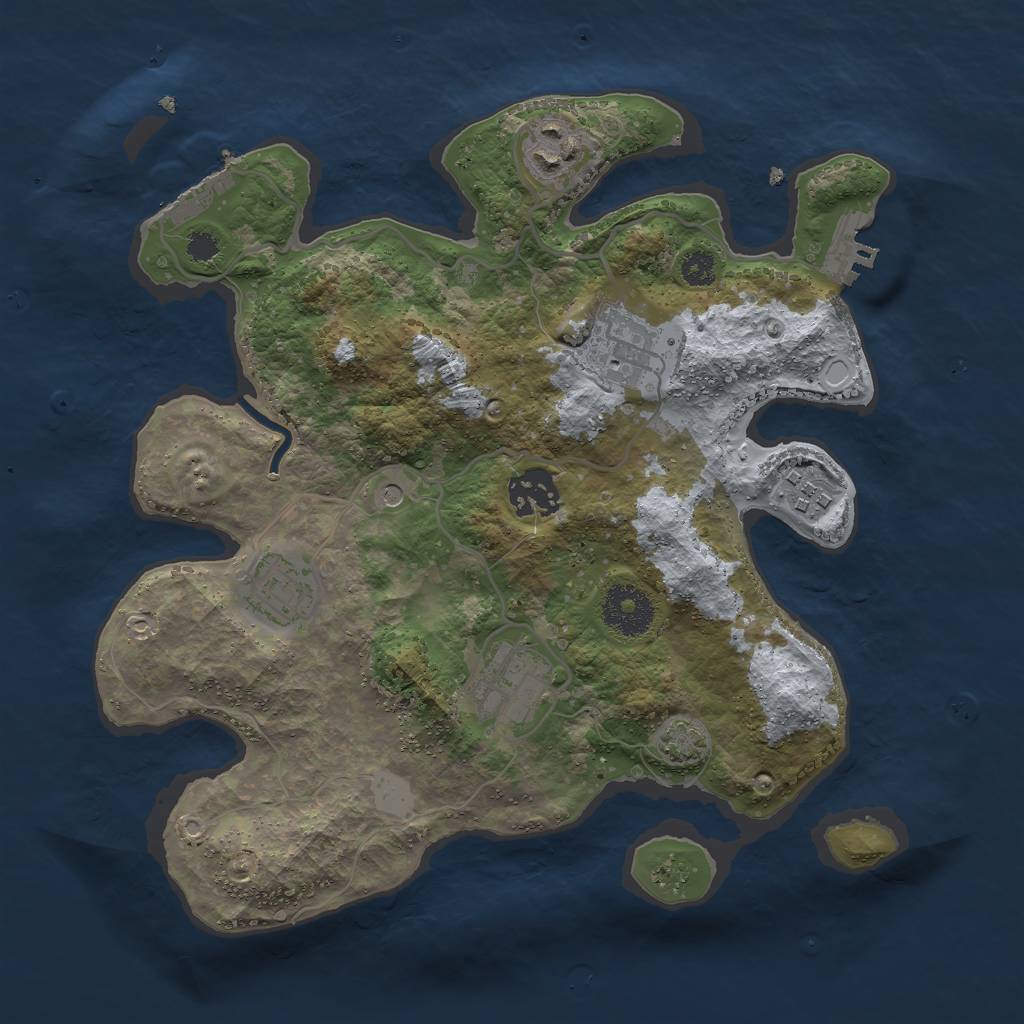 Rust Map: Procedural Map, Size: 3000, Seed: 2442, 13 Monuments
