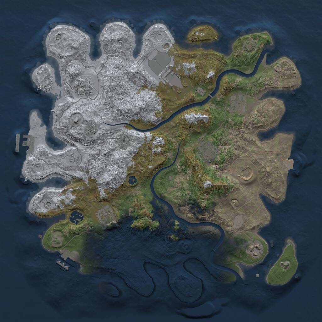 Rust Map: Procedural Map, Size: 3750, Seed: 187023801, 15 Monuments