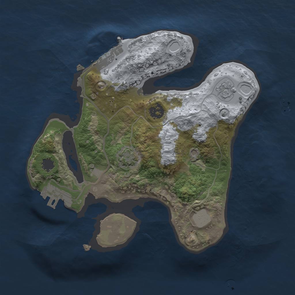 Rust Map: Procedural Map, Size: 2000, Seed: 43201, 7 Monuments
