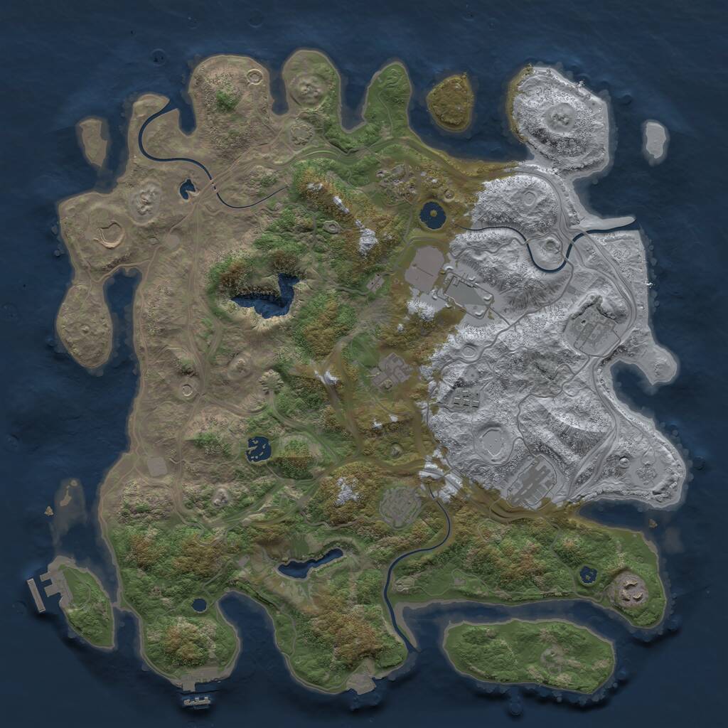 Rust Map: Procedural Map, Size: 4250, Seed: 636574088, 16 Monuments