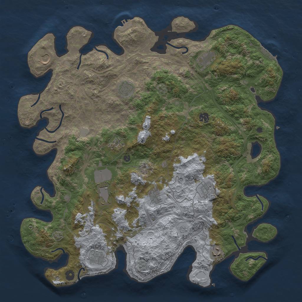 Rust Map: Procedural Map, Size: 4500, Seed: 302739095, 19 Monuments