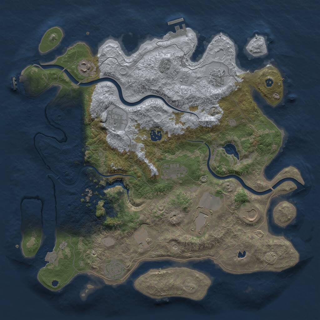 Rust Map: Procedural Map, Size: 4000, Seed: 678929499, 16 Monuments