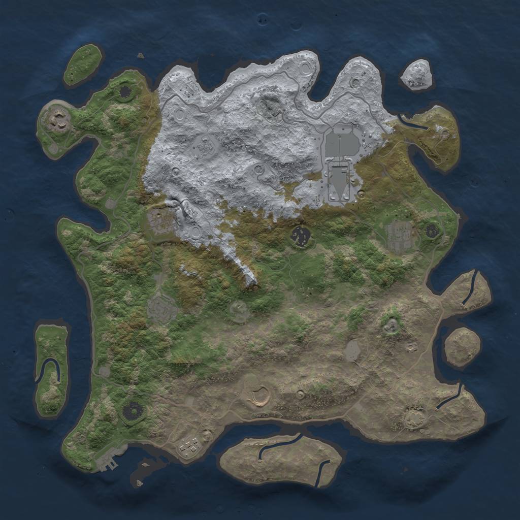 Rust Map: Procedural Map, Size: 4000, Seed: 678929499, 15 Monuments