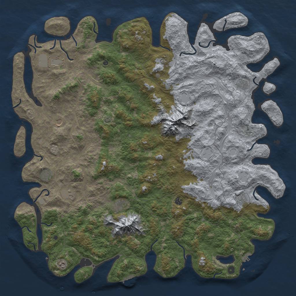 Rust Map: Procedural Map, Size: 6000, Seed: 824012610, 19 Monuments