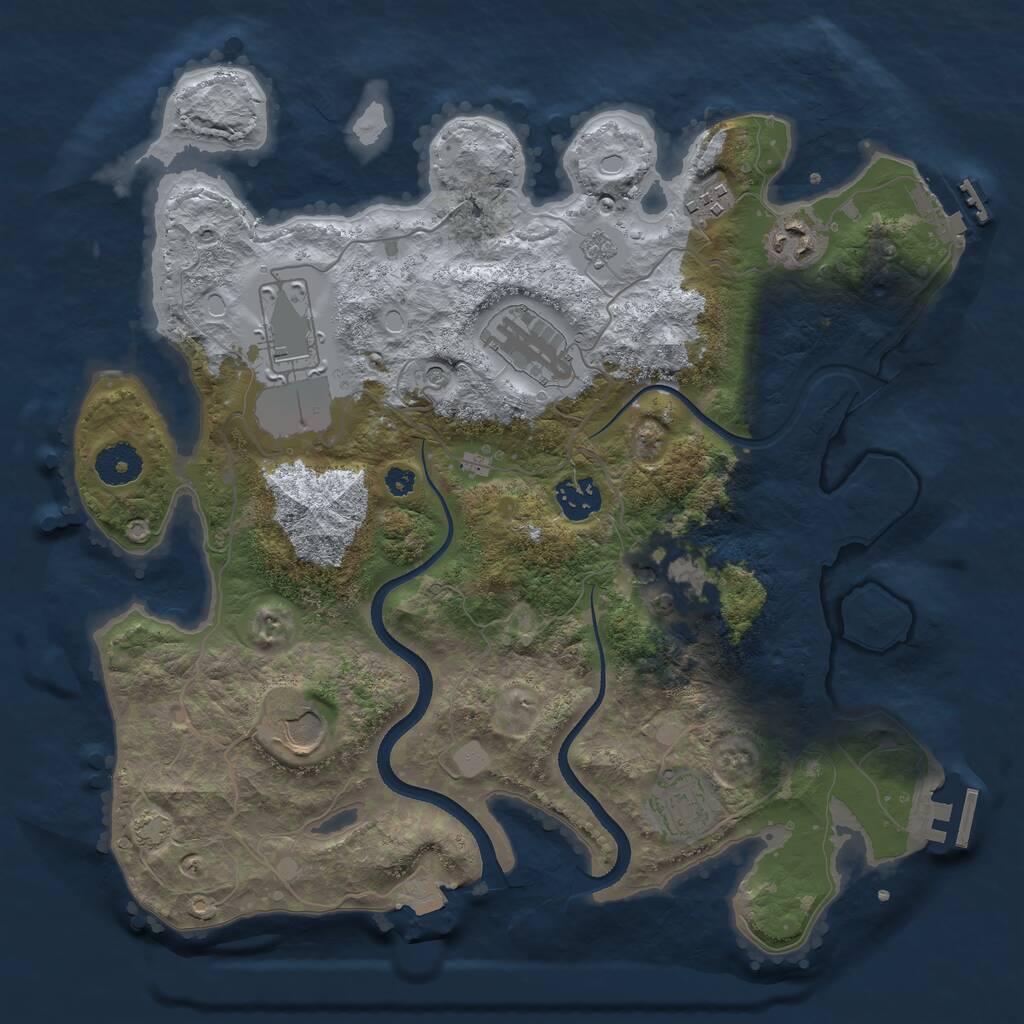 Rust Map: Procedural Map, Size: 3500, Seed: 12052023, 14 Monuments