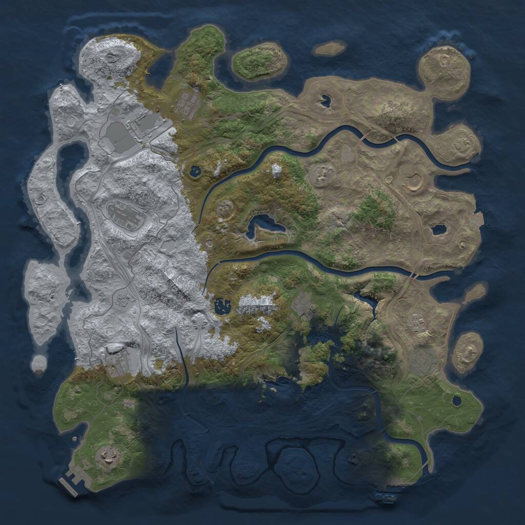 Rust Map: Procedural Map, Size: 4500, Seed: 1968007050, 16 Monuments