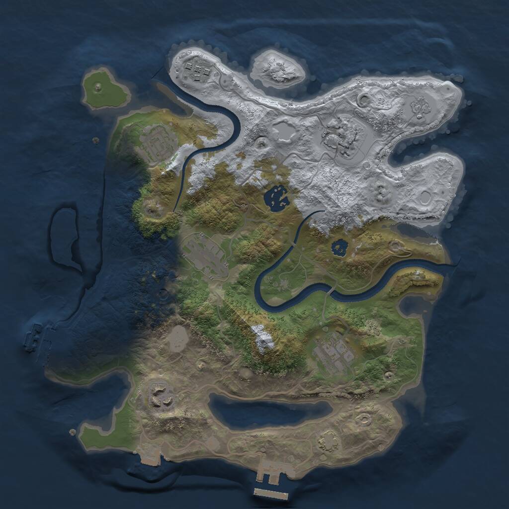 Rust Map: Procedural Map, Size: 3000, Seed: 1486473146, 13 Monuments