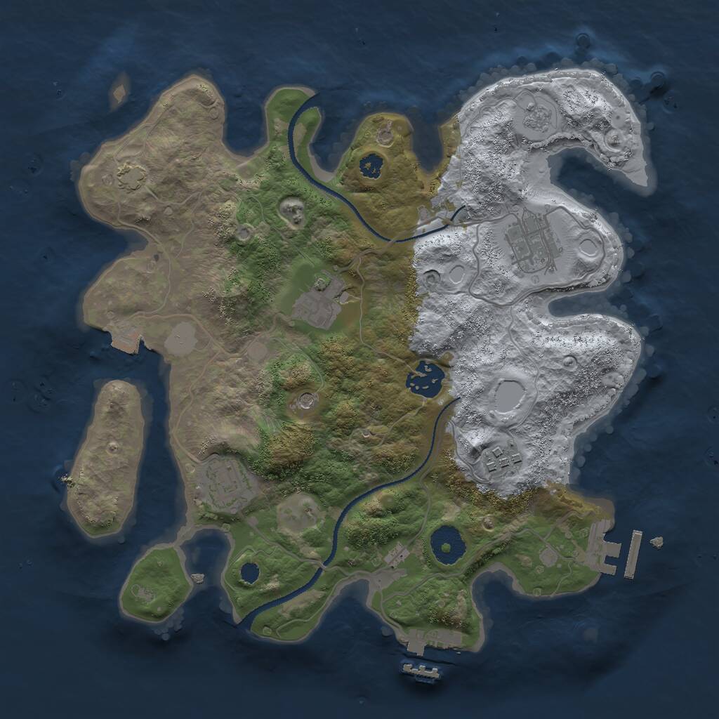 Rust Map: Procedural Map, Size: 3000, Seed: 9945, 11 Monuments