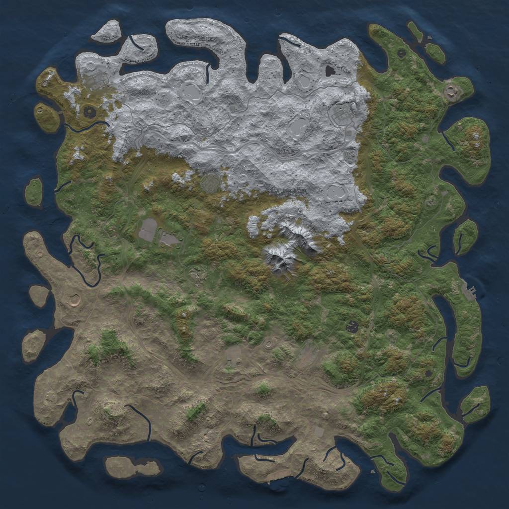 Rust Map: Procedural Map, Size: 6000, Seed: 10041972, 19 Monuments