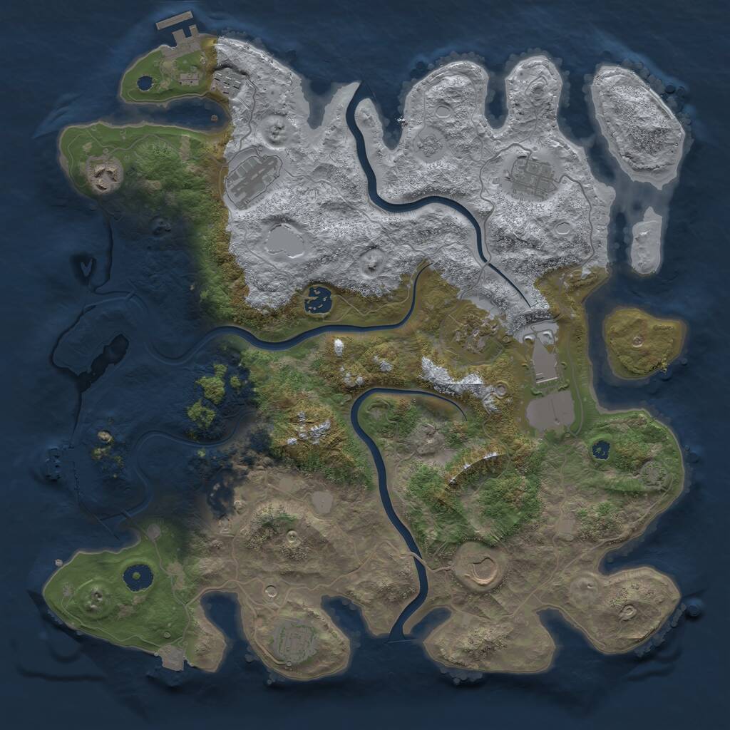 Rust Map: Procedural Map, Size: 3950, Seed: 96204002, 16 Monuments
