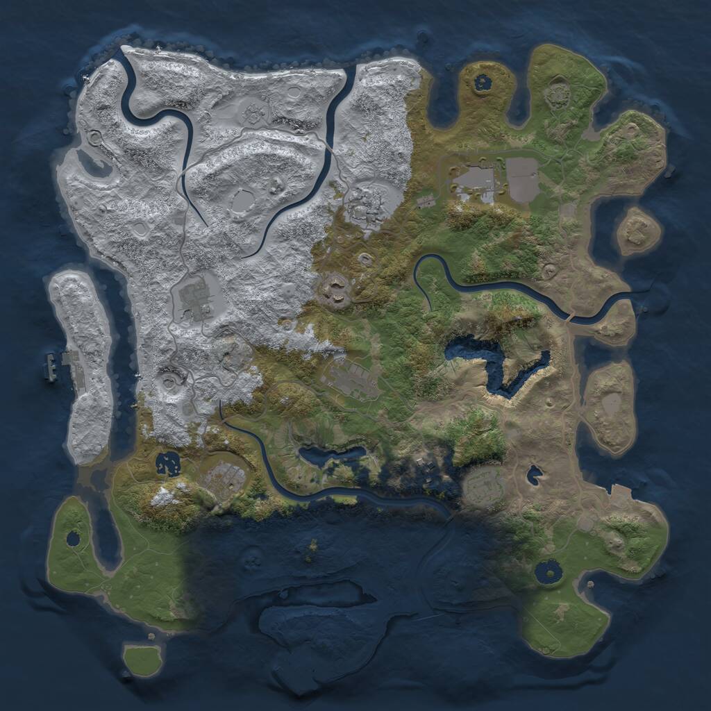 Rust Map: Procedural Map, Size: 4100, Seed: 94360410, 15 Monuments