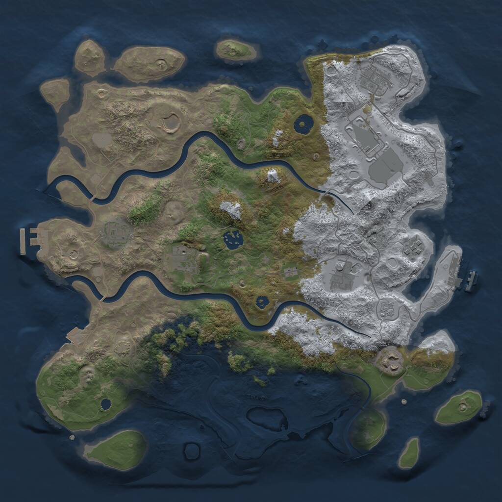 Rust Map: Procedural Map, Size: 3850, Seed: 57147950, 15 Monuments