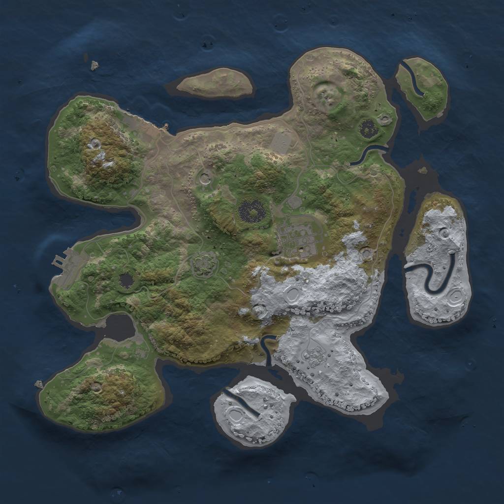 Rust Map: Procedural Map, Size: 2900, Seed: 90172512, 9 Monuments