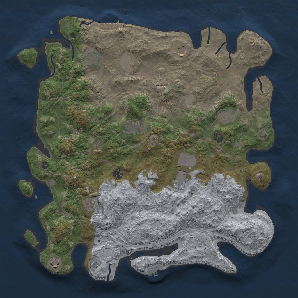 Rust Map: Procedural Map, Size: 4300, Seed: 38657660, 18 Monuments