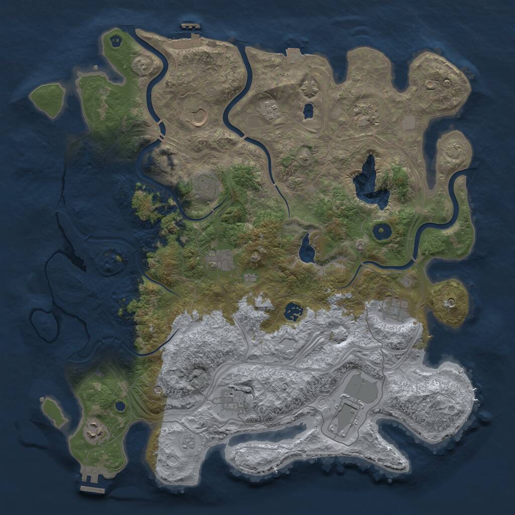 Rust Map: Procedural Map, Size: 4300, Seed: 38657660, 16 Monuments