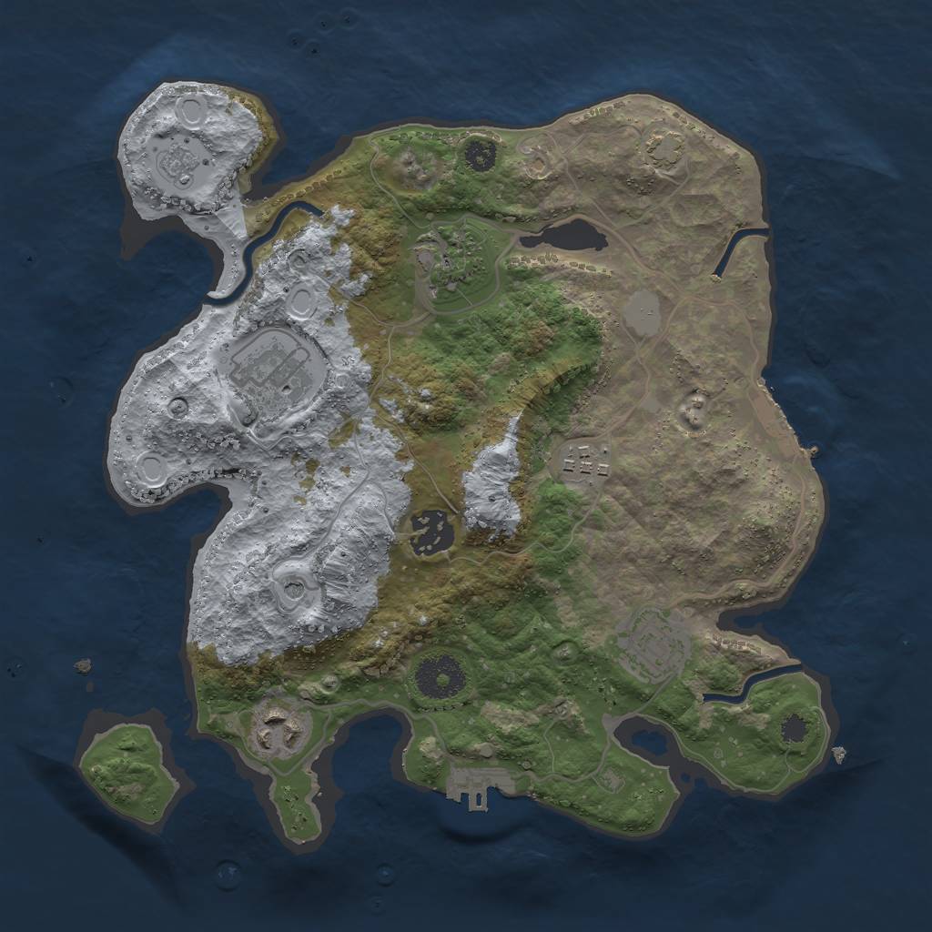 Rust Map: Procedural Map, Size: 3000, Seed: 768615347, 14 Monuments