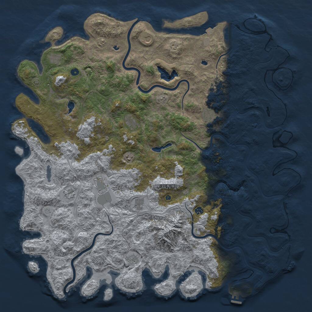 Rust Map: Procedural Map, Size: 6000, Seed: 9069, 17 Monuments