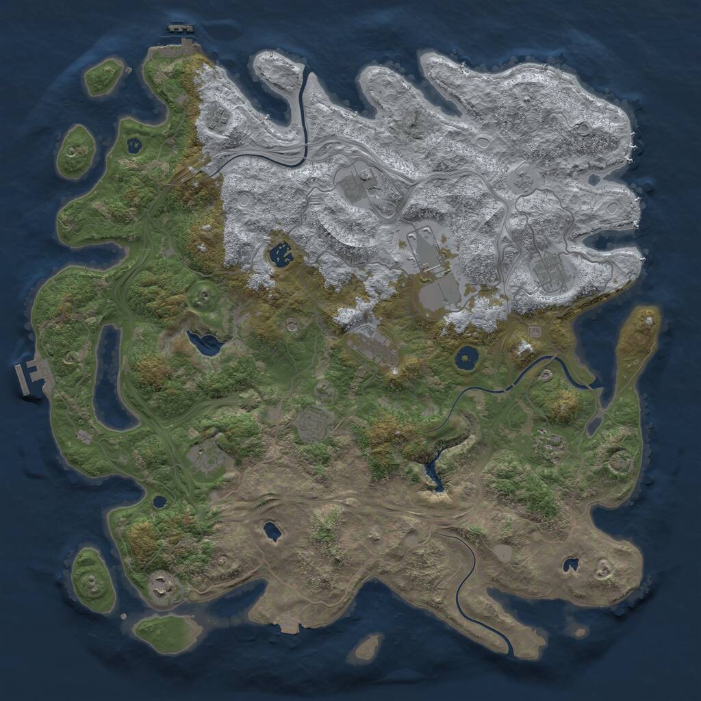 Rust Map: Procedural Map, Size: 4500, Seed: 101522168, 16 Monuments