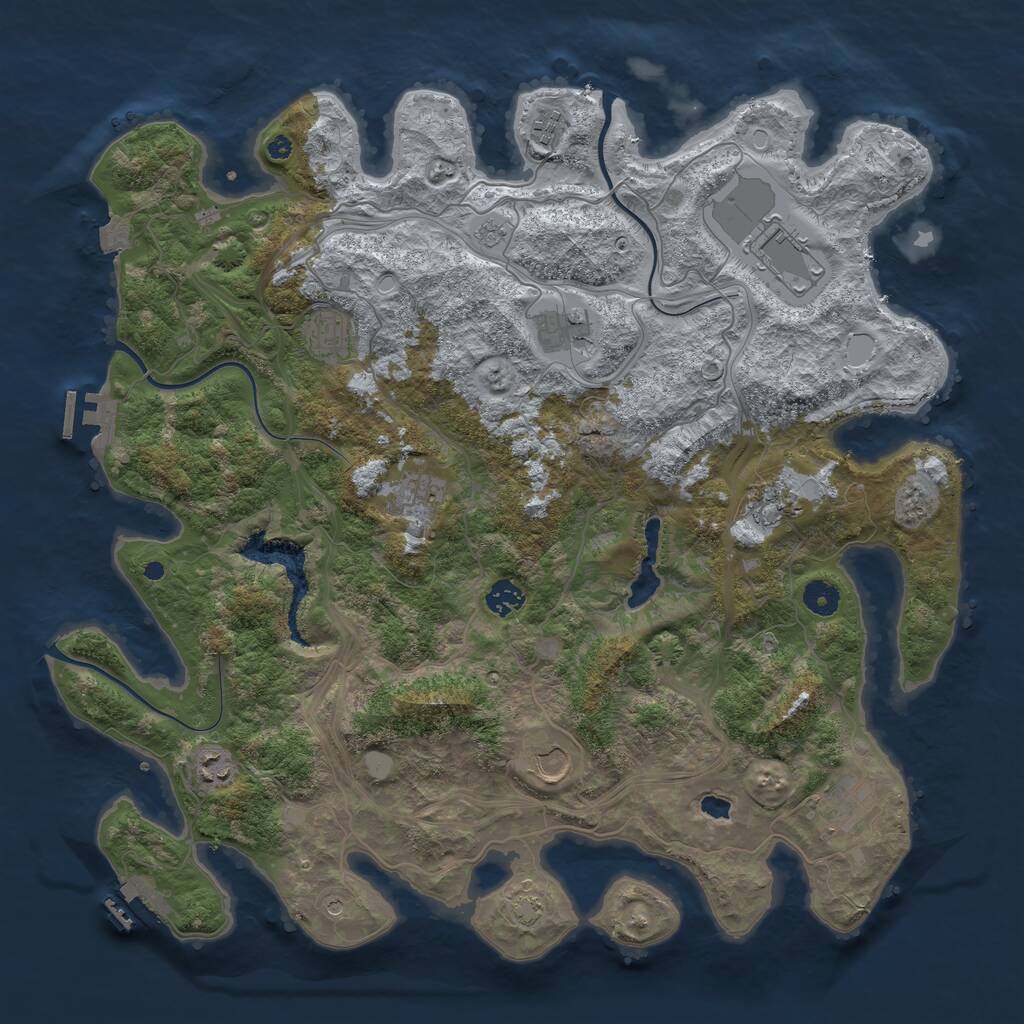Rust Map: Procedural Map, Size: 4300, Seed: 9528400, 16 Monuments