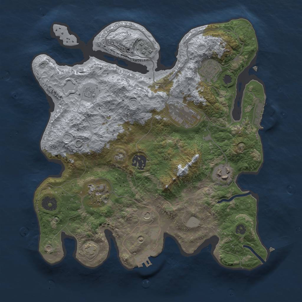 Rust Map: Procedural Map, Size: 3000, Seed: 8214379, 14 Monuments