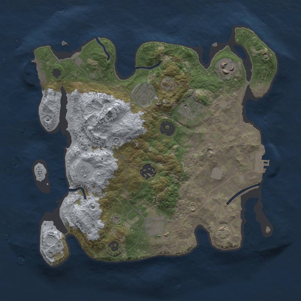 Rust Map: Procedural Map, Size: 3000, Seed: 1789198348, 13 Monuments