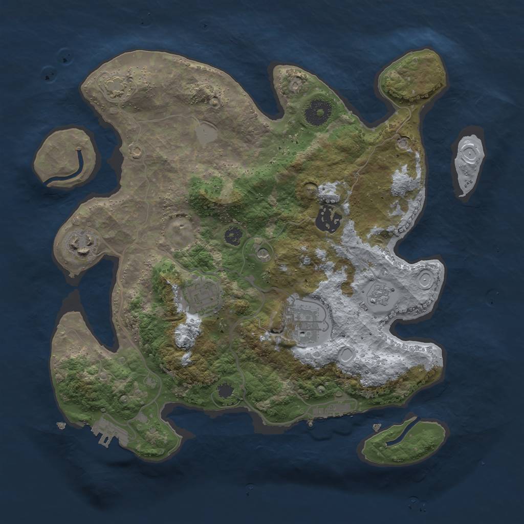 Rust Map: Procedural Map, Size: 3000, Seed: 67380008, 12 Monuments