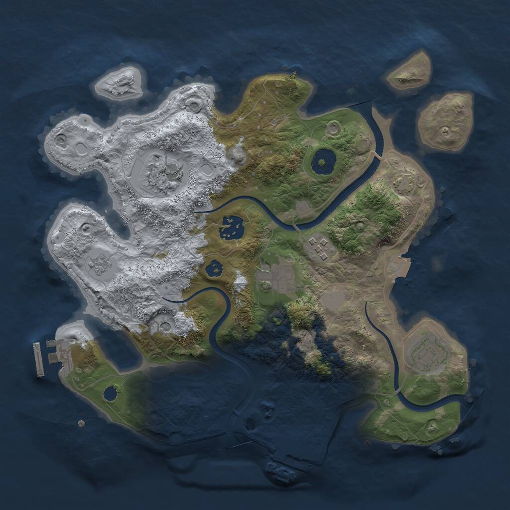 Rust Map: Procedural Map, Size: 3000, Seed: 24960, 11 Monuments