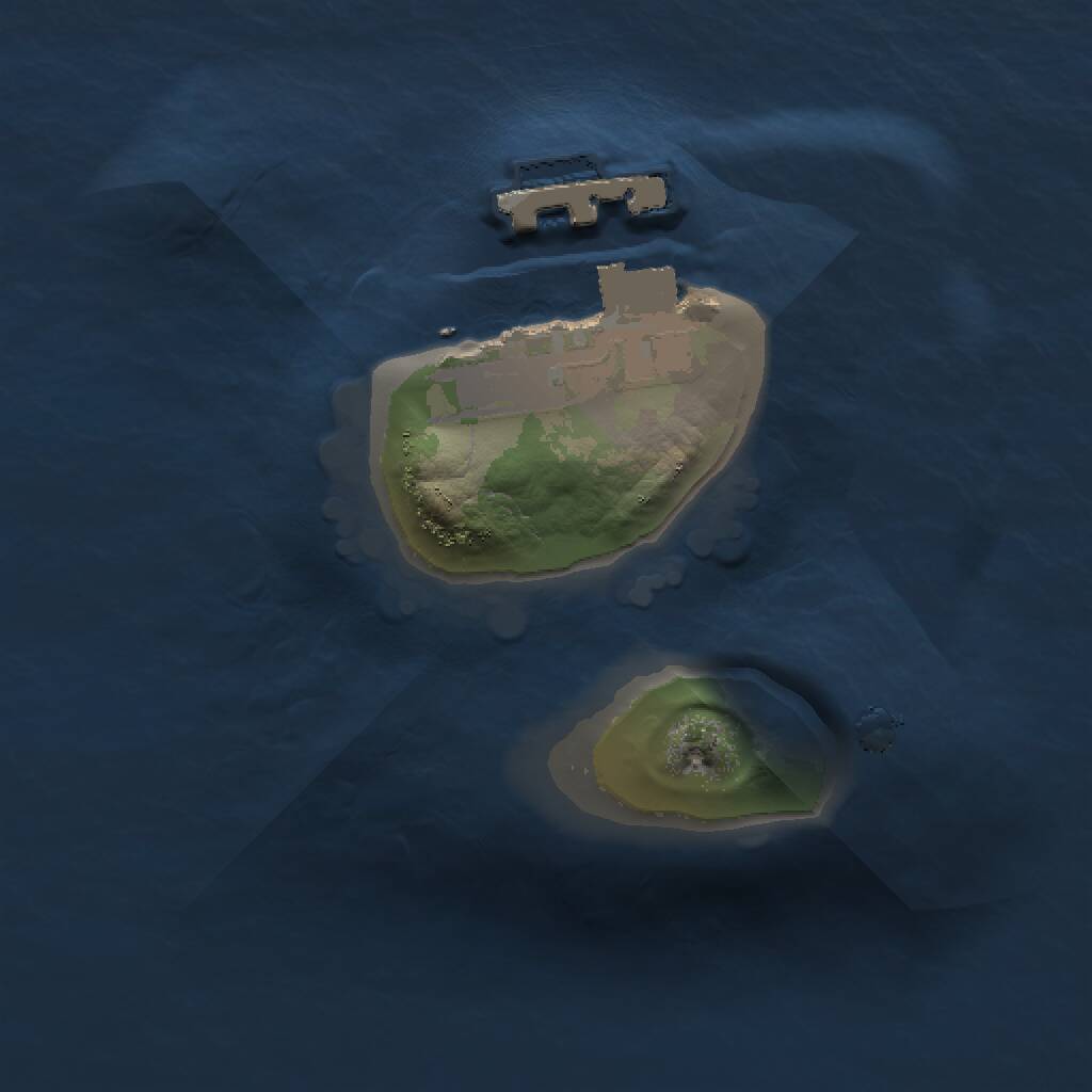 Rust Map: Procedural Map, Size: 1000, Seed: 558064864, 2 Monuments