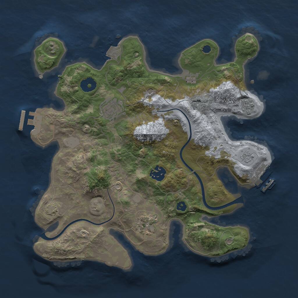 Rust Map: Procedural Map, Size: 3000, Seed: 921448499, 10 Monuments