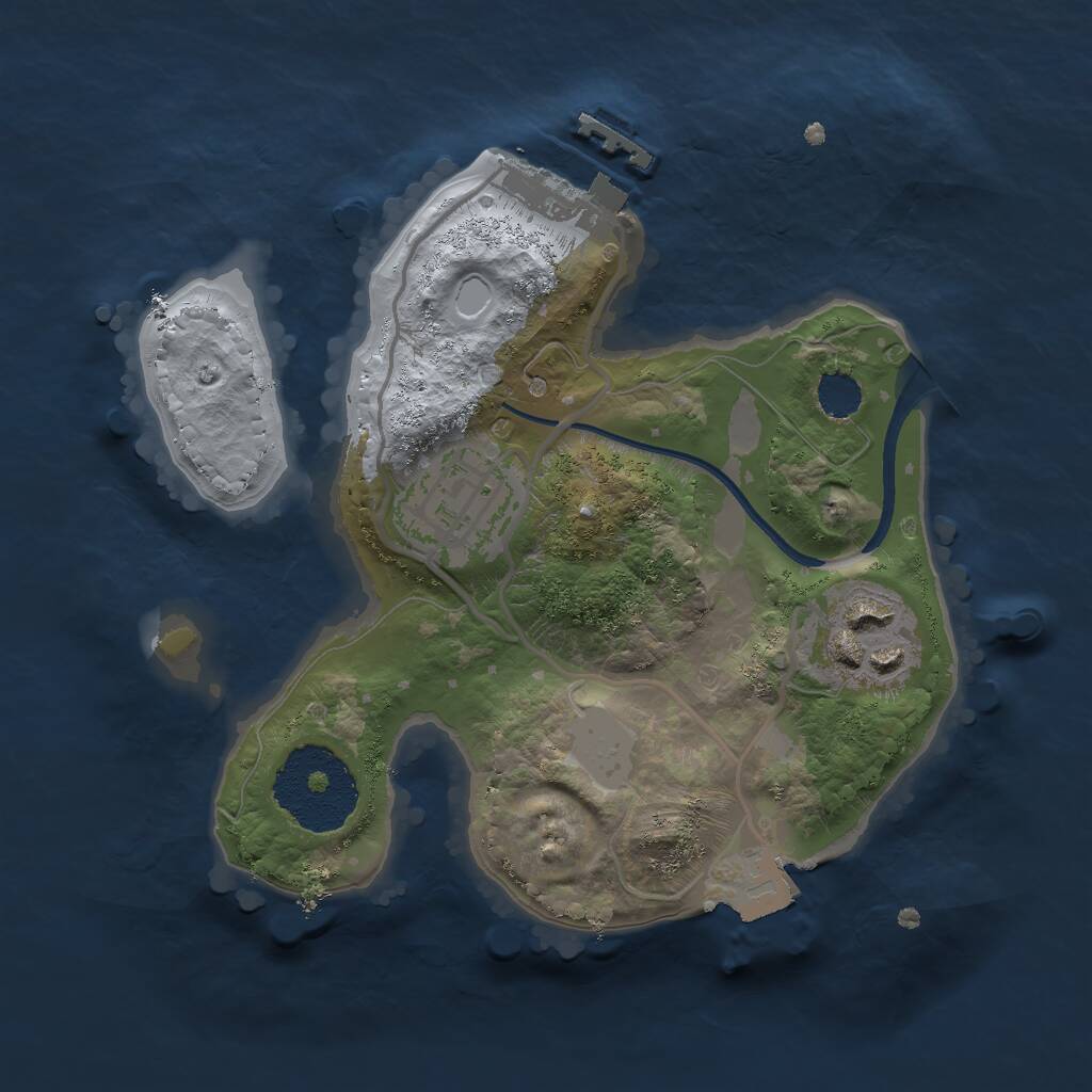 Rust Map: Procedural Map, Size: 2000, Seed: 87491, 4 Monuments