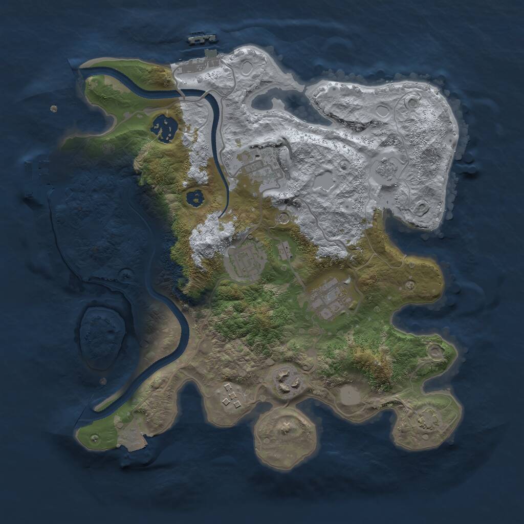 Rust Map: Procedural Map, Size: 3000, Seed: 221602514, 12 Monuments