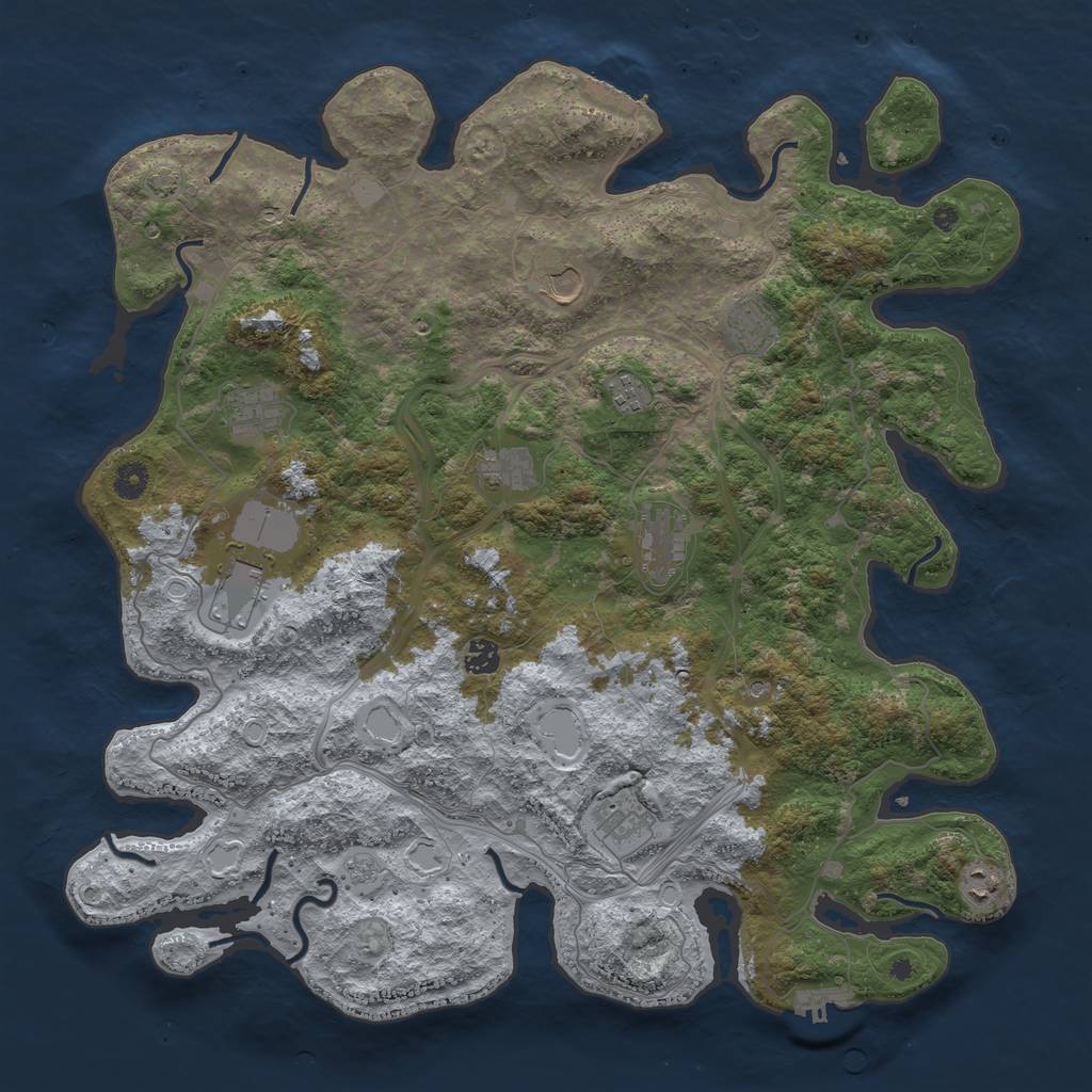 Rust Map: Procedural Map, Size: 4500, Seed: 63917, 18 Monuments