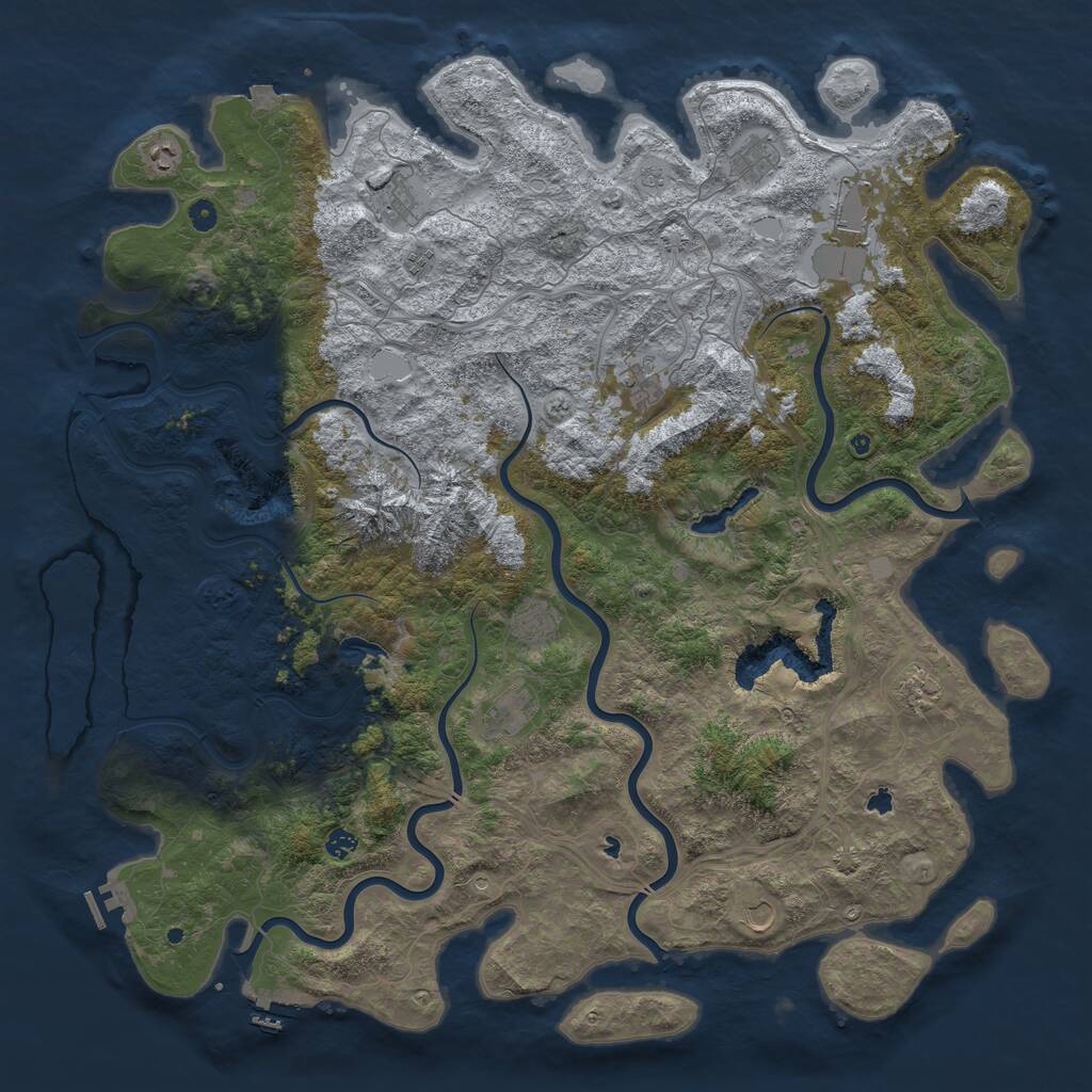 Rust Map: Procedural Map, Size: 5500, Seed: 505000, 17 Monuments