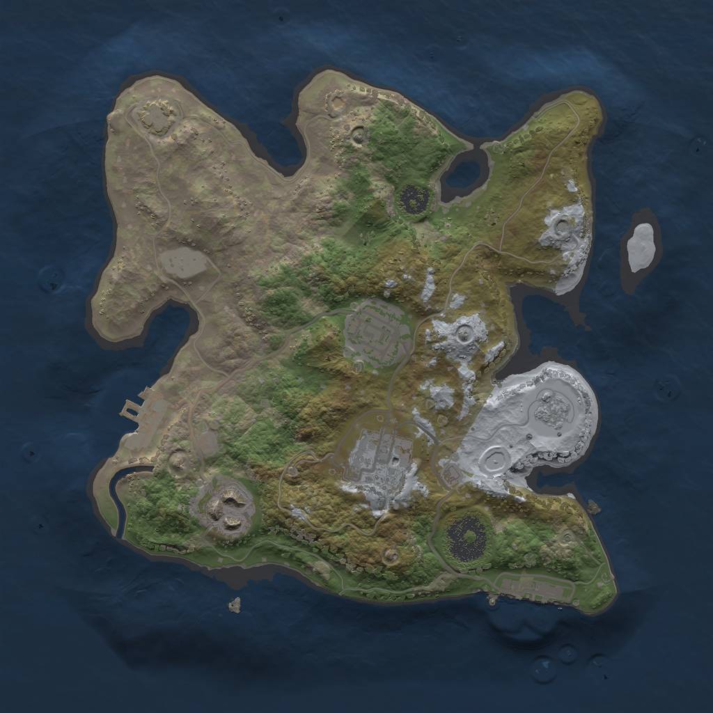 Rust Map: Procedural Map, Size: 2500, Seed: 1822715564, 10 Monuments
