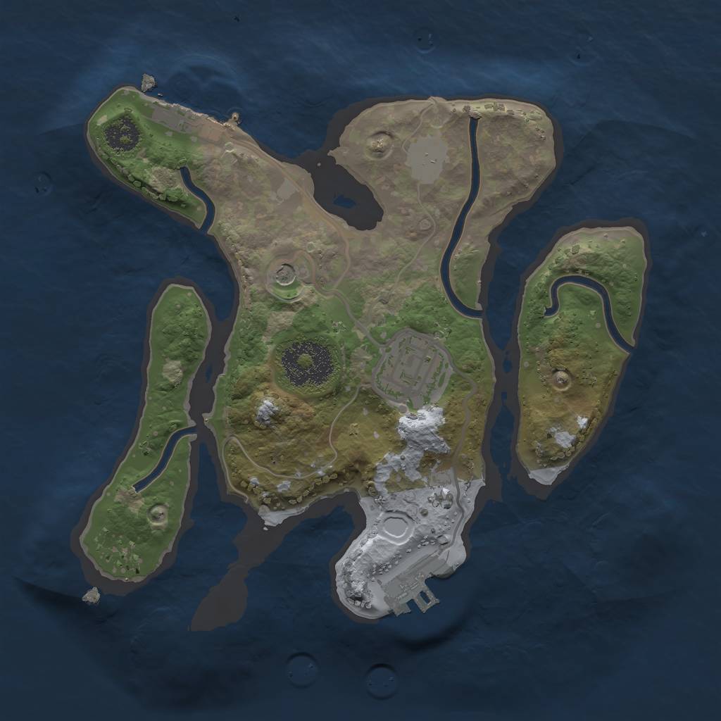 Rust Map: Procedural Map, Size: 2200, Seed: 421272606, 7 Monuments