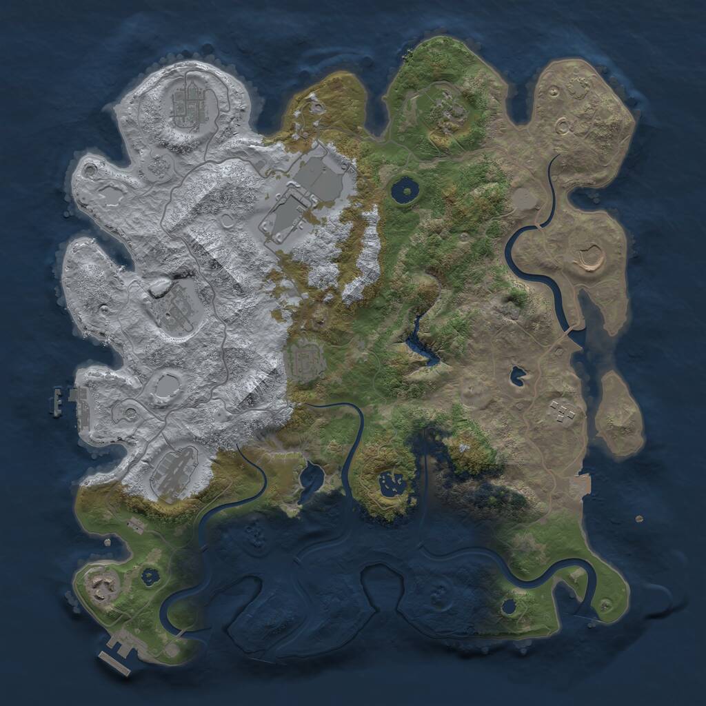 Rust Map: Procedural Map, Size: 4000, Seed: 1892745937, 16 Monuments