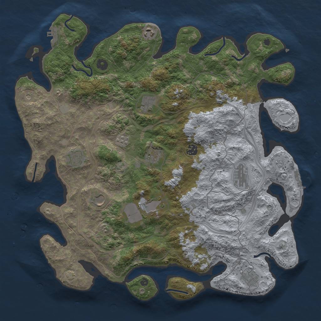 Rust Map: Procedural Map, Size: 4250, Seed: 9361918, 18 Monuments