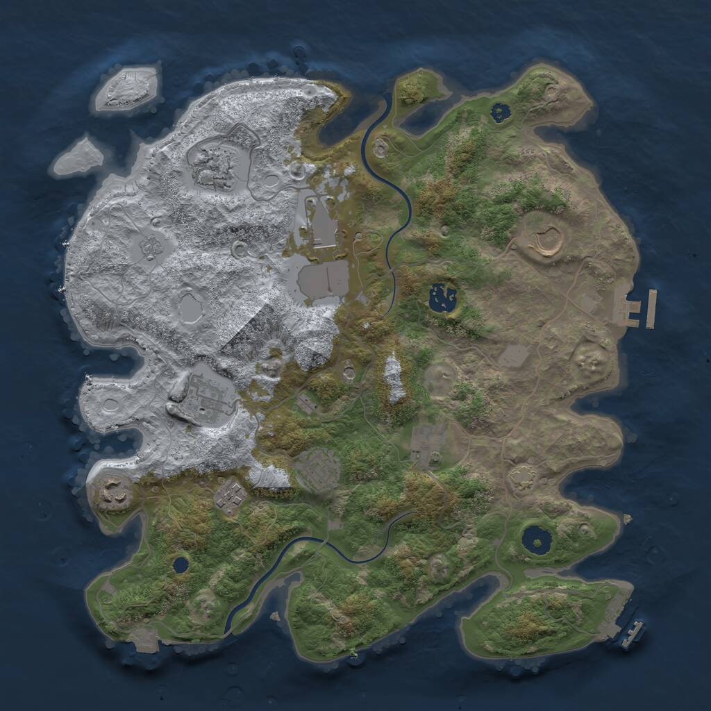 Rust Map: Procedural Map, Size: 3650, Seed: 68536049, 15 Monuments