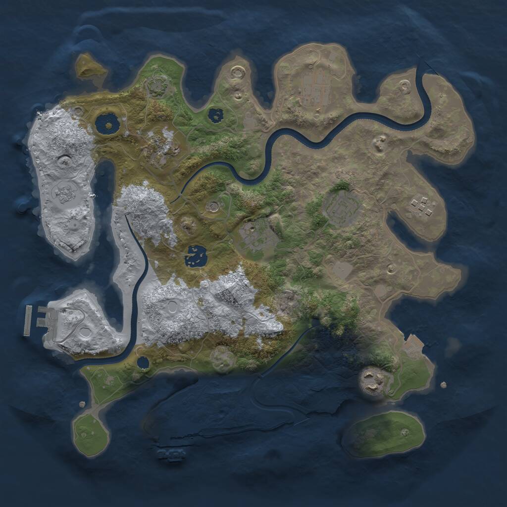 Rust Map: Procedural Map, Size: 3300, Seed: 34804572, 13 Monuments