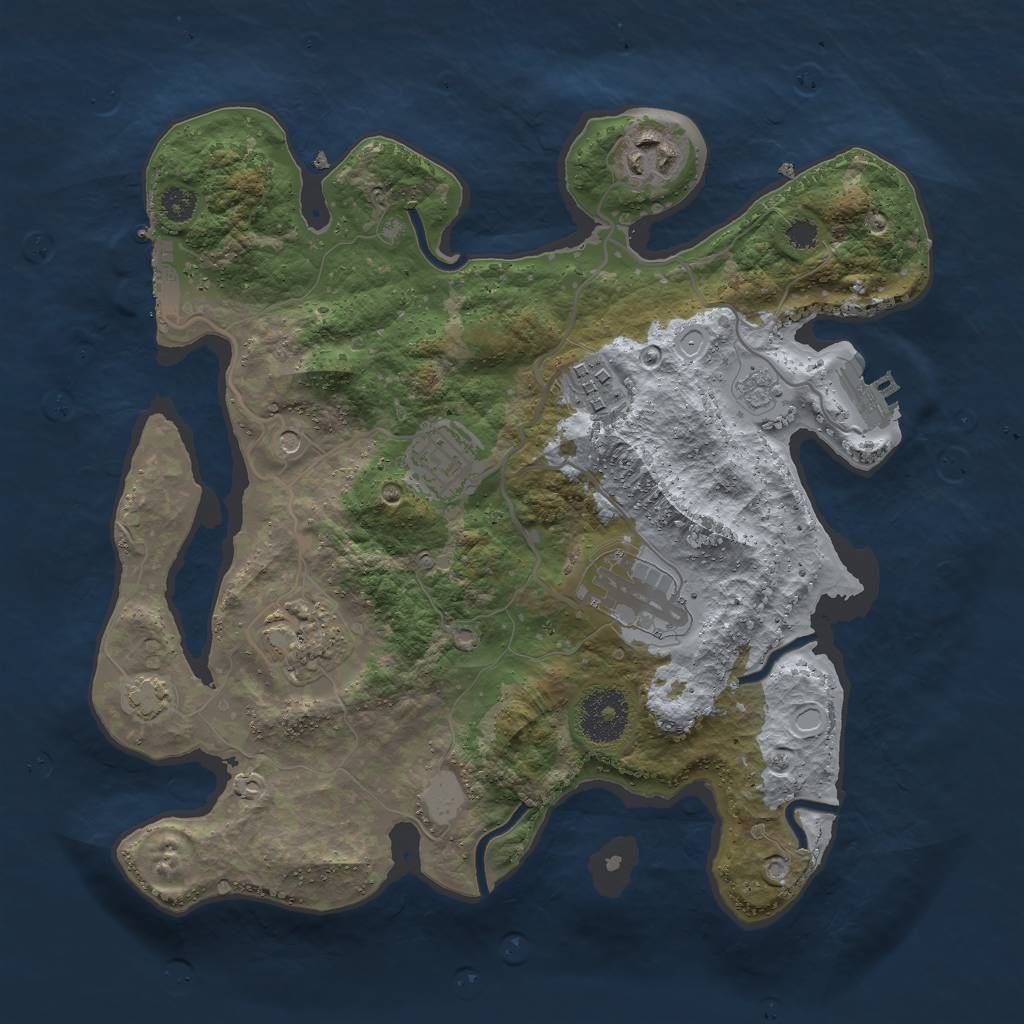 Rust Map: Procedural Map, Size: 3000, Seed: 6942022, 13 Monuments