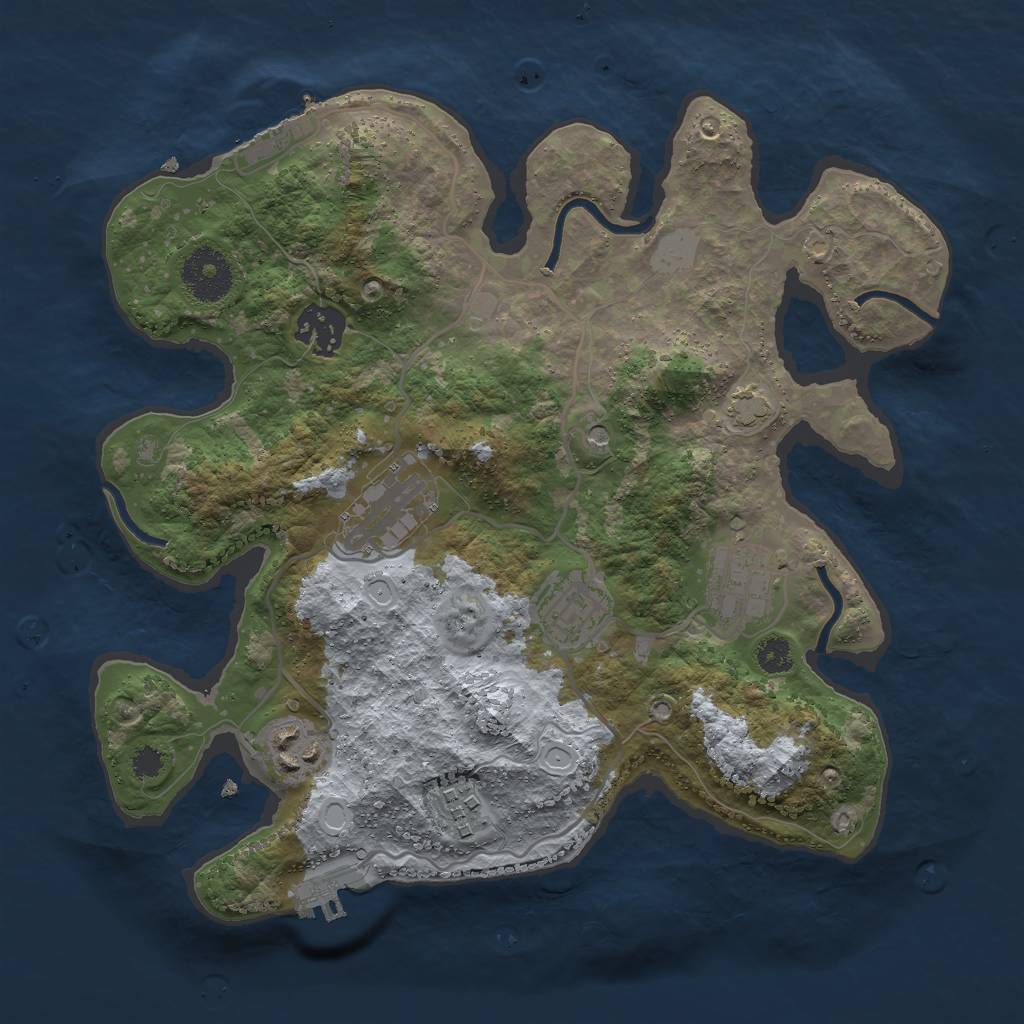 Rust Map: Procedural Map, Size: 3000, Seed: 815583815, 13 Monuments