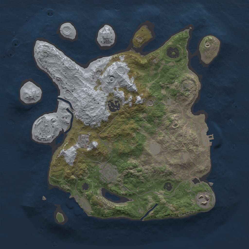 Rust Map: Procedural Map, Size: 3000, Seed: 1661659405, 12 Monuments