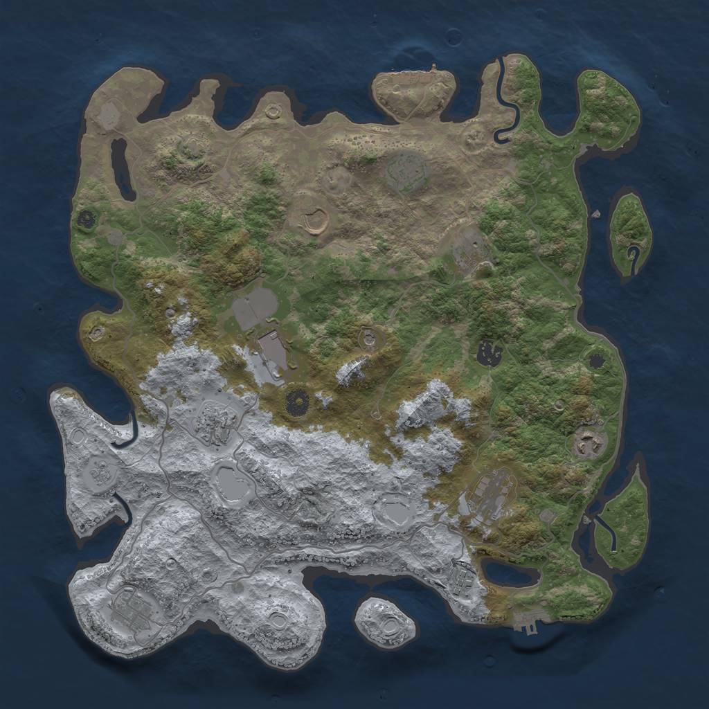 Rust Map: Procedural Map, Size: 4100, Seed: 26682235, 18 Monuments