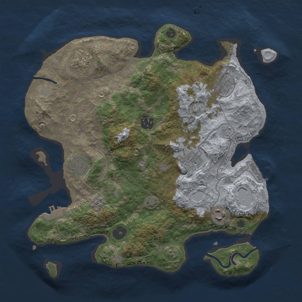 Rust Map: Procedural Map, Size: 3400, Seed: 23807553, 15 Monuments
