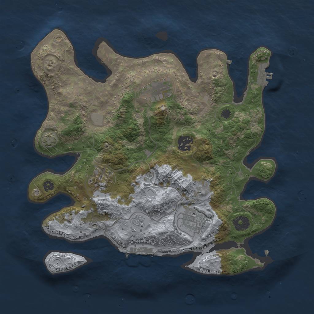 Rust Map: Procedural Map, Size: 3000, Seed: 17031, 12 Monuments