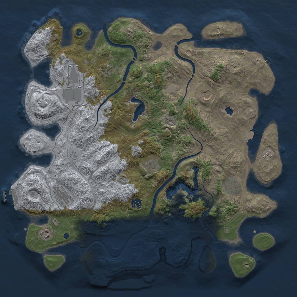 Rust Map: Procedural Map, Size: 4250, Seed: 64745443, 15 Monuments