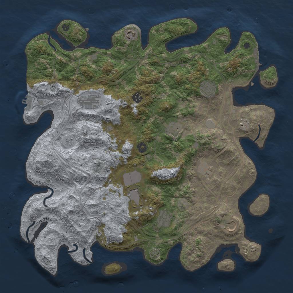 Rust Map: Procedural Map, Size: 4250, Seed: 12132, 18 Monuments